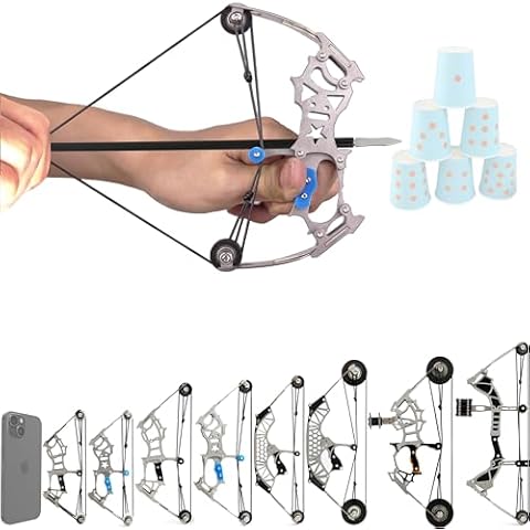 6"-9.5" Mini Compound Bow and Arrows Set for Archery Target Shooting Small Hunting Games Pocket Bow Survival Bow Gift LTH/RTH (7.5" Bow) Cover