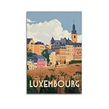Luxemburg, Belgien, Vintage-Reise-Poster, Bild, Druck, 