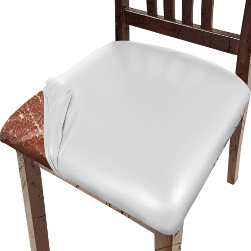 Image of Pu Leather Dining Chair Seat Covers Set of 6, Waterproof Dining Seat Covers Stretch Chair Covers for Dining Chairs /Kitchen Room /Hotel, Odorless Seat Covers for Kitchen Chairs (Pure White - 2 PCS)