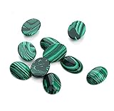 8pcs Lab Created Malachite Oval Cabochon Flatback Gemstone Cabochon Dome Cabs Stone 18mm x 13mm...