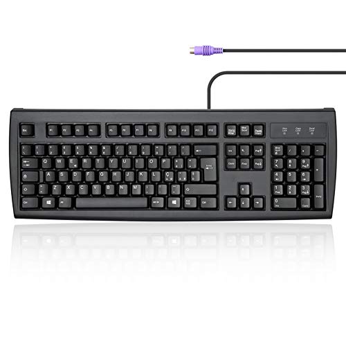 Perixx Periboard 107 B, Tastiera Ergonomica per Computer PS2 Cablata, Dimensioni Standard per PC, Compatibile con Windows, Nero, Layout Italiano