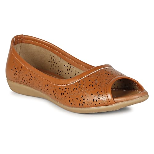 Footshez Women's Black Ballet Flat | Women's Fashion Sandals Bellies-P (Tan, 6)