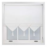 FURNISHED Roller Blind with Triangle Edge & Metal Fittings, Trimmable Non-Blackout Heavy Duty Fittings Classic Daylight Window Triangle Blinds - White, 240cm x 165cm