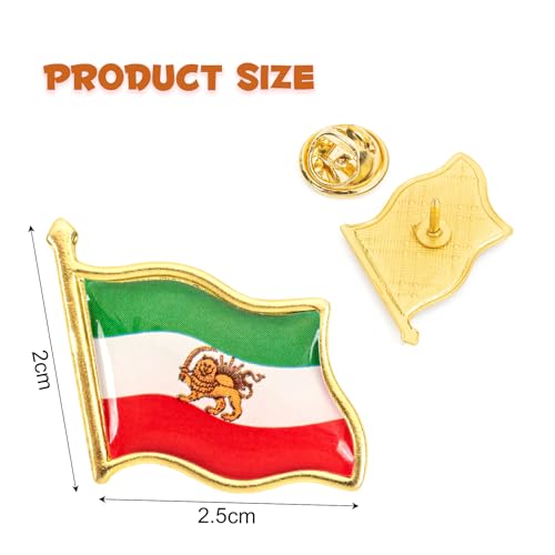 Bafiwu 12 Stück Iran Flagge Löwe Brosche, Iran Persian Flag Lion Pins Männer und Frauen, Geeignet für Kleidung, Taschen und Hüte