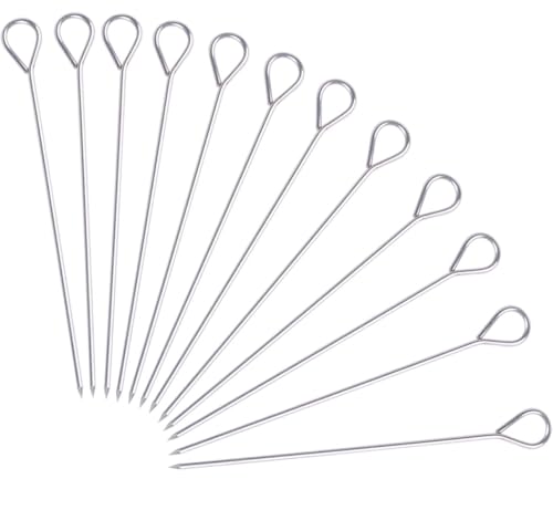 HONSHEN Turkey Lacers for Trussing Turkey,6 inches Stainless Steel metal skewers,Set of 12