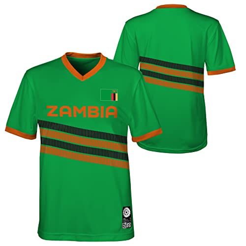 Official 2023 Women's Football World Cup Adult Team Shirt, Zambia, Green, Medium - Image 2
