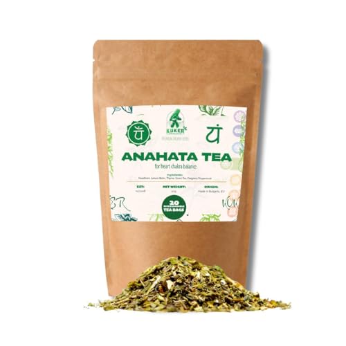 Heart Chakra Tea 20 TEA Bags | Anahata Balance Yoga - Heart Tea, Hawthorn Leaf, Lemon Balm, Thyme Herb, Oregano Leaves Herbal Infusion for Heart Chakra Alignment 40g