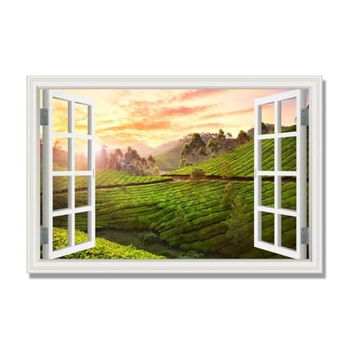 NHLDZYH Marco Interior. Ventana Falsa Decorativa - Cuadro de Lienzo con Paisaje para Interior - Decoración para Hogar, Oficina o Comercio - Listo para Colgar. C166. 30x45cm.