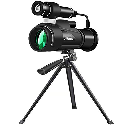 OsxoBear Night Vision Monocular with WiFi and App Softwar,Infrared Night Vision Scope with External Powerful Infrared Lamp for Night Watching,Wildlife Observation