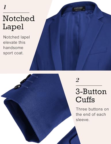 Image of COOFANDY Mens Sport Coat Casual Blazer One Button Business Suit Jacket