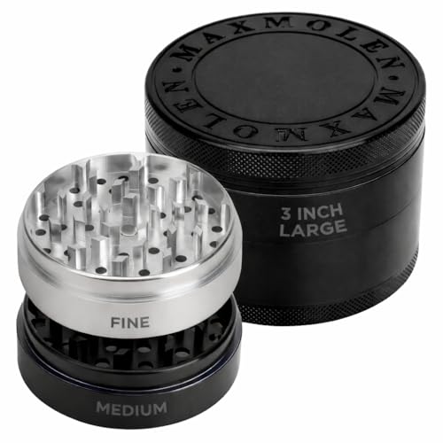 3' Inch Large Spice & Seasoning Grinder, Dual Grind Plate for Fine and Medium result