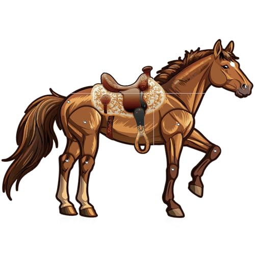 Skyygemm Large Horse Jointed Cutout Standup Western Cowboy Decoration Cowgirl Party Supplies Jointed Horse Cardboard Cutout Photo Props Racing Festival Party Supplies for Western Receptions Decoration