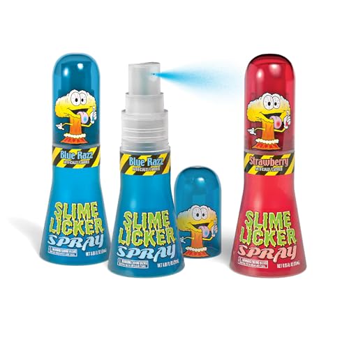 TOXIC WASTE - Slime Licker Spray - Sour Liquid Spray Candy - Strawberry and Blue Razz Flavors - .95 fl oz. - 3 Pack