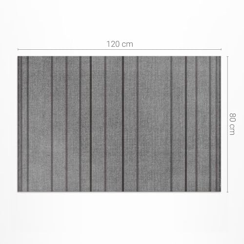 Tapis d'extérieur pour balcon et terrasse avec rayures grises - 4