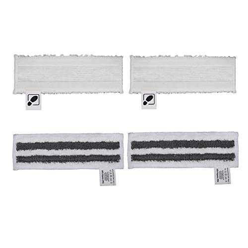 Juego de 2 paños de microfibra blanca DEYF + 2 paños abrasivos de microfibra gris para boquilla de suelo Kärcher EasyFix SC2 SC3 SC4 SC5