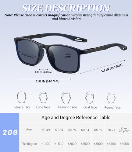Image of TR90 Ultralight Sun Reading Glasses with Adjustable Hinges,Cheaters Readers | Ultralight Frame, Sports Patchwork Temples, Adjustable Hinges, UV400, Outdoor Reading, Driving, Fishing, Beach Vacation