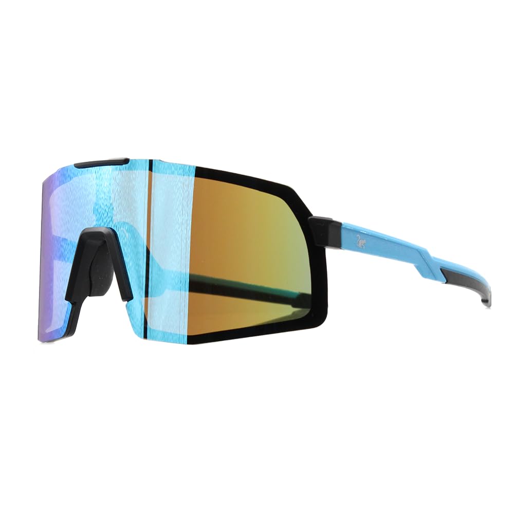 Surf Monkey Gafas de Sol Polarizadas con 3 Lentes Intercambiables | Gafas de ciclismo | Bici de Montaña | Ciclismo | Running | UV 400 Anti Viento - Hombre y Mujer