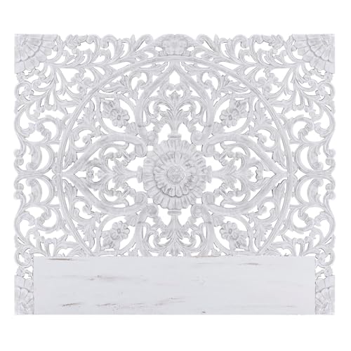 Menzzo Tête de Lit Serena 160 cm – Bois Blanc, Design Élégant et Intemporel pour Lit Double/Queen Size