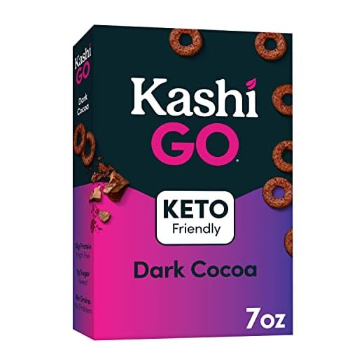 Kashi GO Breakfast Cereal, Vegan Protein, Keto Friendly Cereal, Dark Cocoa, 7oz Box (1 Box)