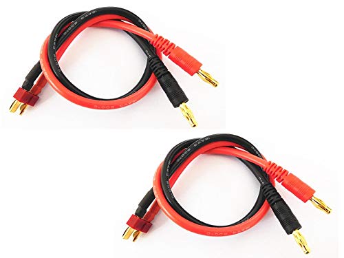T Plug Deans Style to 4mm Banana Plug Battery RC Balance Charge Cable Lead Adapter Connector ( 30CM / 12AWG) x 2 PCS
