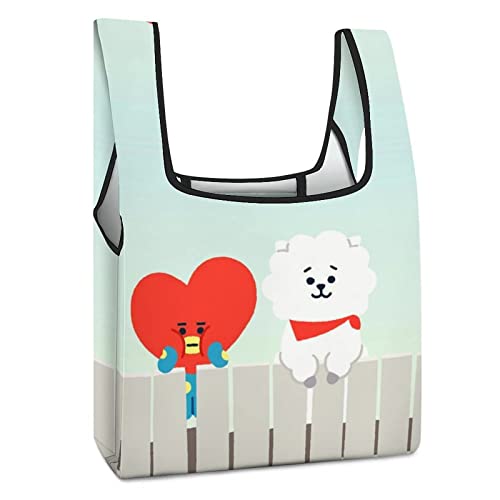 [JMI] 防弾少年団・Bt21 エコバッグ 買い物袋 折りたたみ エコバッグ おしゃれ コンビニバッグ 軽い ショッピングバッグ 収納繰り返し洗えるレジバッグ 軽量 防水 買い物袋 男女兼用 軽量 耐久性 幅42cm*高さ62cmのサムネイル