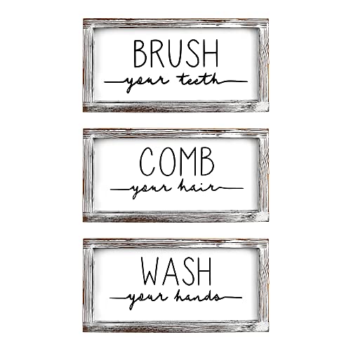 3 Pcs Bathroom Wood Sign - image 1