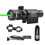 Feyachi Tactical Green Dot Laser Sight with Picatinny Rail Mount - Include Battery Charger, Barrel Mount & Cable Switch