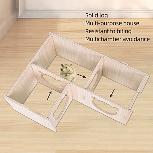 Tolenre Hamster Holzhaus, Holz Hamsterhaus, Hamster Haus, Hamster-Versteckhaus Holz, Hamster Eckhaus, für Kleine Haustiere Chinchilla Ratte, Zwerghamster, Rennmäuse, Stachelmäuse (22.5 * 17.8 * 8cm)