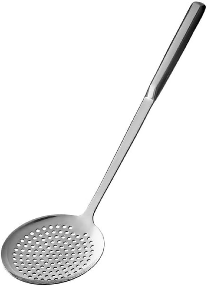 TrueCraftware- 14-1/4" Stainless Steel Round Skimmer Set of 2- Strainer for Cooking and Frying Pasta Strainer Spoon Frying Spoon Serving Utensils Cooking Utensil Sets for Home Restaurant Buffet