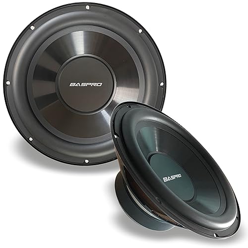 Image of BASPRO | Subwoofer SW-1201 12inch with 2000W max. / 4ohm Black Designish Cone Subwoofer for Automotive and Home Bass Systems