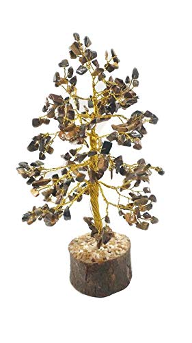 Reiki Tree Tiger Eye Stone Spiritual Gemstones Vastu Feng Shui Table Dacor Gold