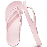 GETOEU Flip Flops for Women and Men with Arch Support Comfortable Slide Sandals Slip Resistant Shower Shoes Walking Thong Sandals,Pink,6 Women/5 Men
