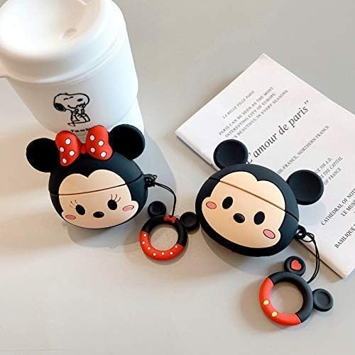 Image of Dezet Cute Soft Silicone Pouh Case for Airpods Pro GEN-2 (2022) � 3D Cartoon Animal Character Cover with Keychain Ring, Shockproof & Dustproof Protective Case for Kids & Girls (MININE)