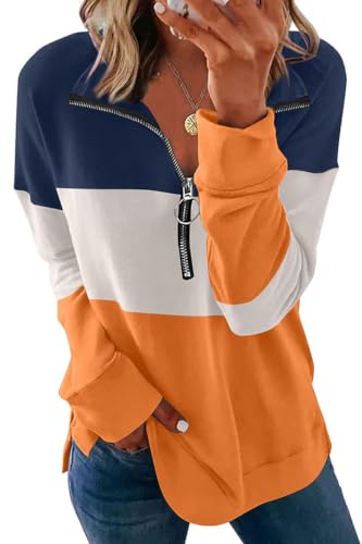 Image of NEYOUQE Womens Long Sleeve Color Block Pullover /Cardigan Sweaters Striped Tops Casual Hoodies Sweatshirts Jackets