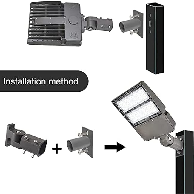 Slip Fitter Adapter for Outdoor Light Fixtures,Transform The Slip Fitter into Arm Mounting.Corrosion Resistant Materials Adaptor for Outdoor Flood Light,Parking Lot Lights,Shoebox Light Fixture