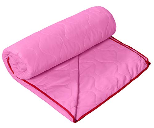 Image of HUESLAND by Ahmedabad Cotton Ultra-Plush Solid Microfibre Single Comforter, Pink