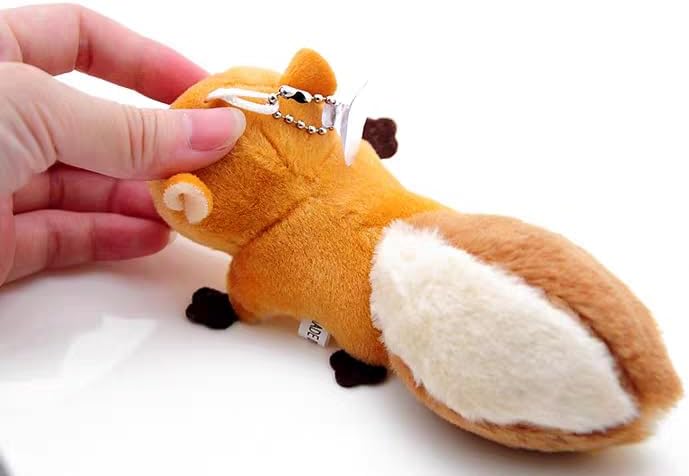 1Pc Brown Cartoon Squirrel Plush Keychain, Key Ring Backpack Stuffed Animal Keychain for Women Girls