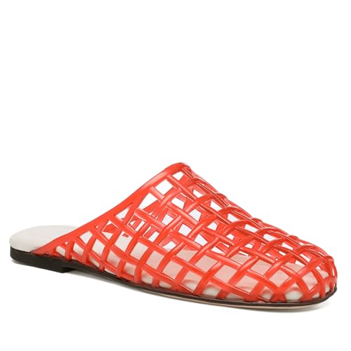 Clear Jelly Shoes for Women Slip on Jelly Mesh Slides Comfortable Closed Toe Flats Sandals Summer Beach Slippers.