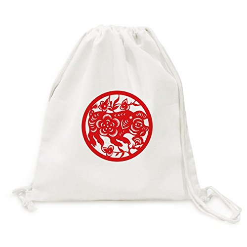 Sac à dos cordon zodiaque cochon en toile pour vos escapades
