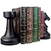 Chess Bookends, Office Decorative Bookends for Shelves, Heavy Bookends Book Stoppers Book Holders for Desk Decoration, 7x7x4 inches, Black,1Pair/2Piece