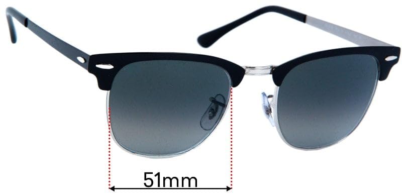 Replacement Sunglass Lenses Compatible for Ray-Ban RB3716 Clubmaster Metal 51mm (Non-Polarized SFx Edge Brown Gradient Hardcoat Pair)3