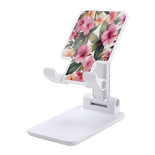 Support téléphone pliable réglable universel motif floral hawaïen pour bureau