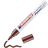 1 Glanz-Lackmarker in braun edding 750 Glanzlackmarker - braun - 1 Lackmarker - Rundspitze 2-4 mm - Lackstift für Glas, Stein, Holz, Kunststoff und Papier - wasserfest, stark deckend