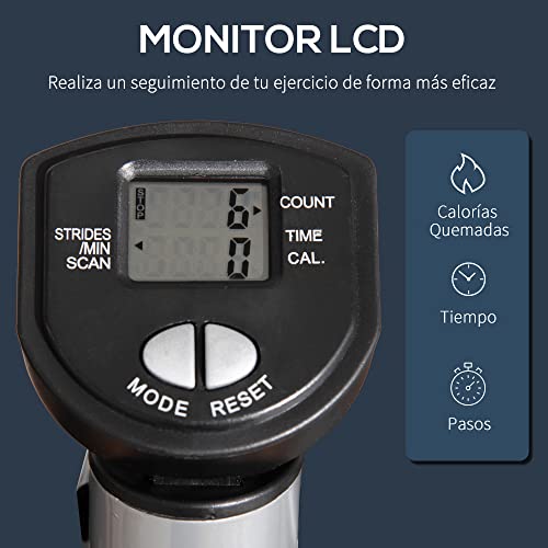 Variante de HOMCOM maquina de step Plata con manillar ajustable