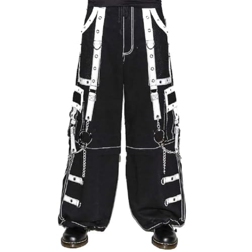 Gothic Men’s Handmade Bondage Gothic Cyber Pant Chain Techno Rock Punk Shorts Trouser Pants/USA