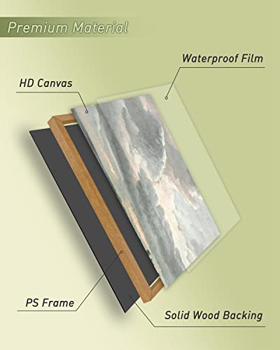 Insimsea Framed Wall Art Room Decor Classical Oil Painting Canvas Prints Study Of Clouds With A Sunset Near Rome Vintage Landscape Wall Art Home Decor 12X16In/30X40Cm #TOP3