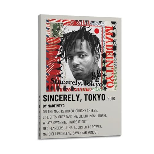 MUHDENG MadeinTYO Poster artistique décoratif pour chambre à coucher, salon - Poster esthétique - 20 x 30 cm - Style cadre