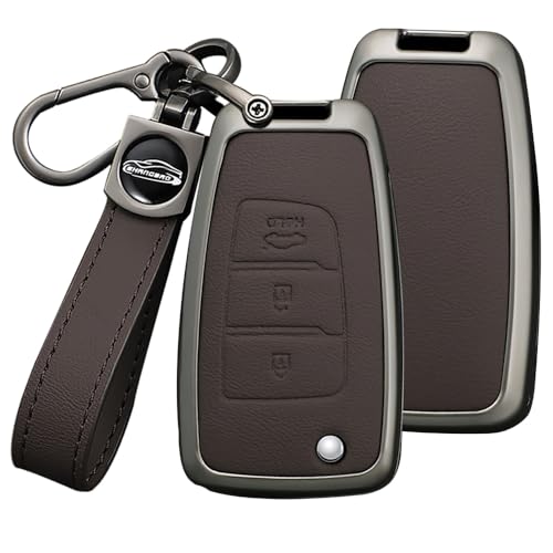 Coque de clé compatible Hyundai Ix35 I40 Sonata - Étui clé marron antichoc et durable