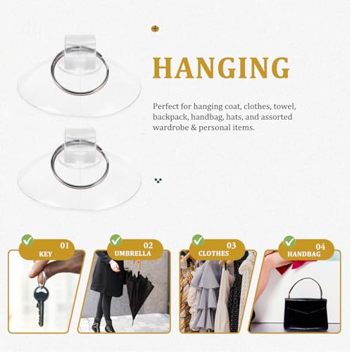 Ventosas transparentes para colgar llaves y utensilios en la pared de la cocina 6