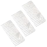 ABOOFAN Lot de 3 Peignes Antistatiques en Acétate Blanc Nacré à Dents Larges Compacts e...